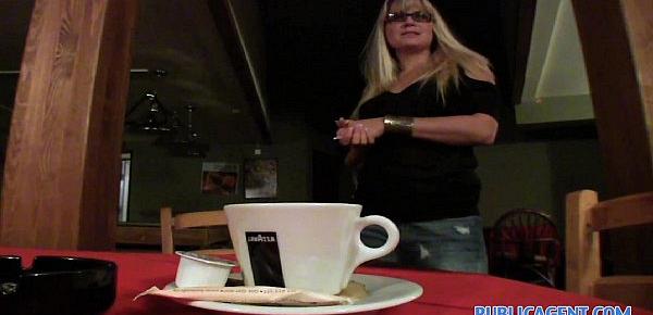  PublicAgent HD Blonde Cafe waitress takes my cash and fucks me in the toilet